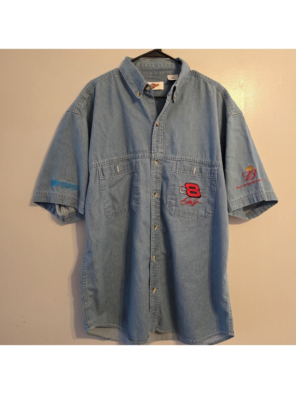 Dale Earnhardt Jr #8 Budweiser NASCAR Denim Shirt XL Winner’s Circle VTG